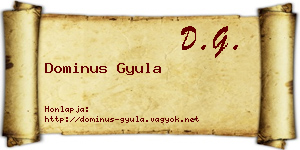 Dominus Gyula névjegykártya
